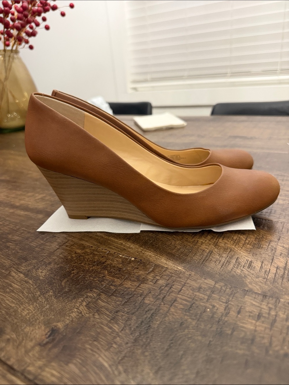 Jessica Simpson Classic Tan Wedge - Women's Leather Heels